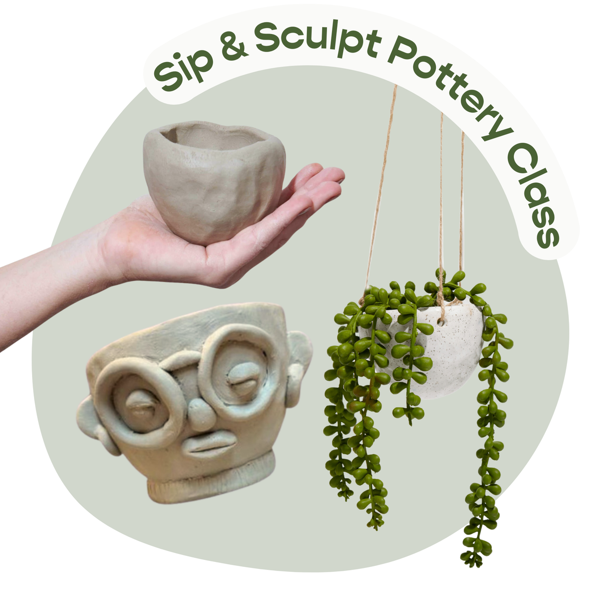 Sip &amp; Sculpt Pottery Class  —  7/3, 8/7, 9/4, 10/2 (Boston MA)