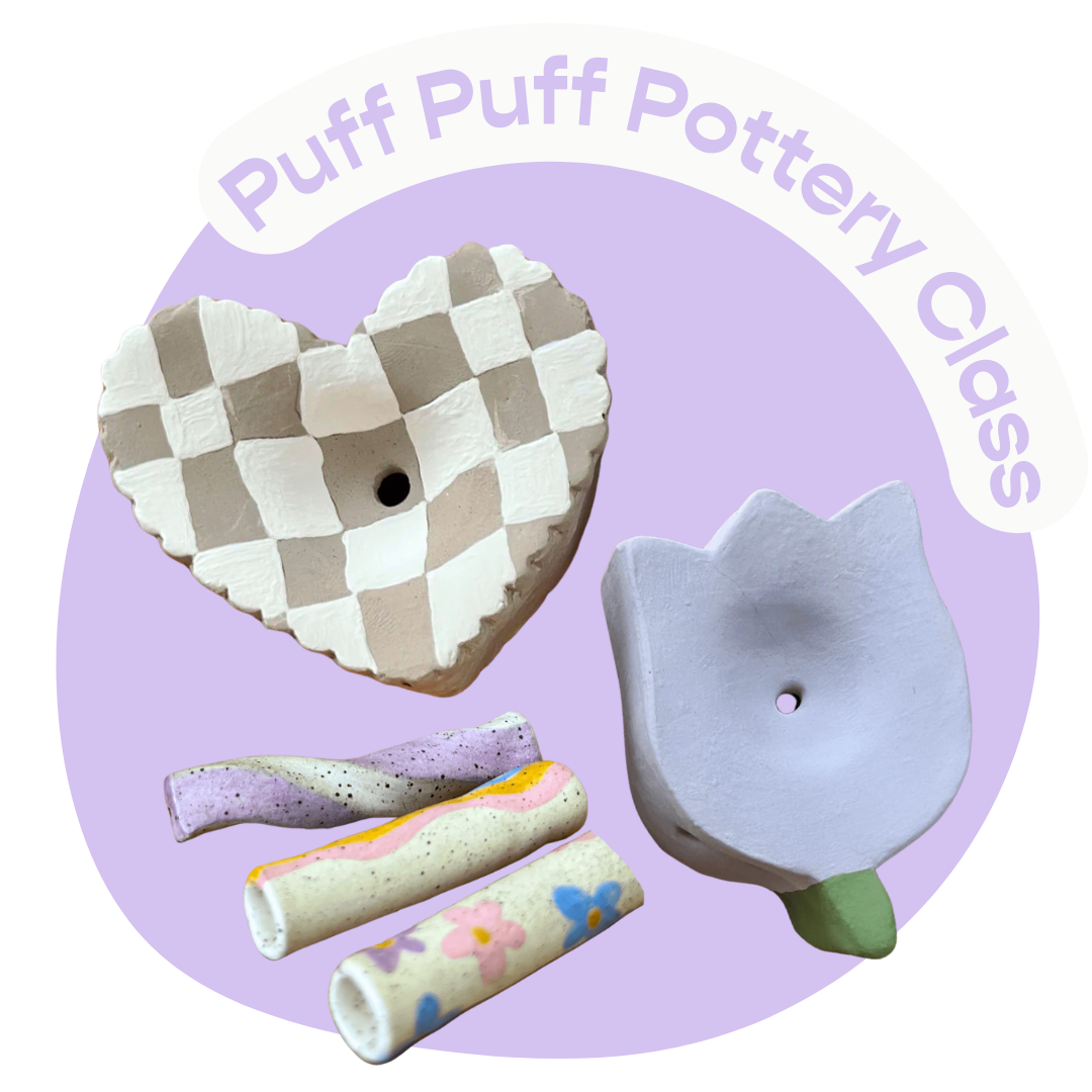 Puff Puff Pottery Class: Make Your Own Ceramic Smokeware — 7/13 and 8/10 (Sturbridge MA)